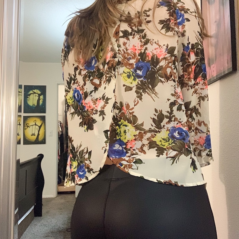 Lush sheer floral blouse